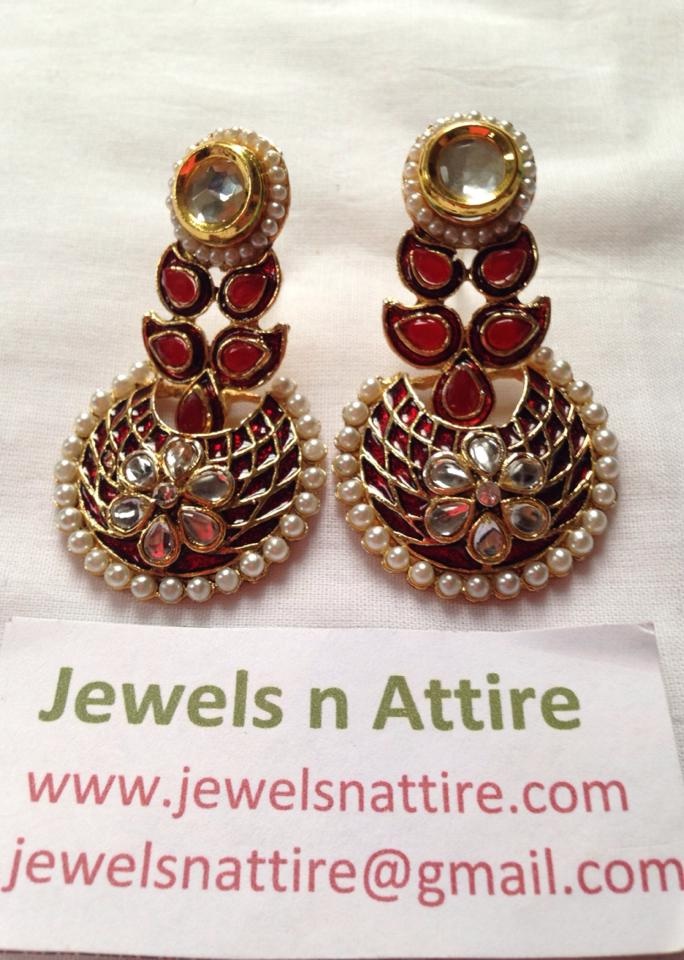 Red and Pearl Earrings 