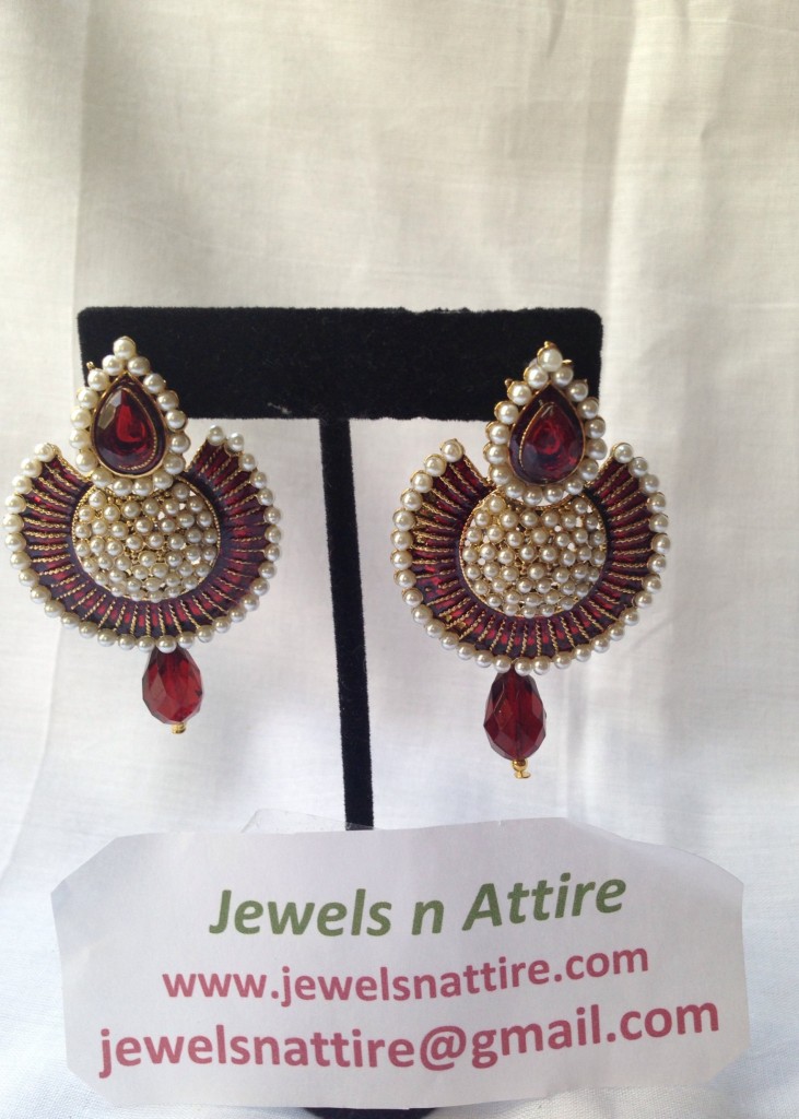 Red and pearl earrings 